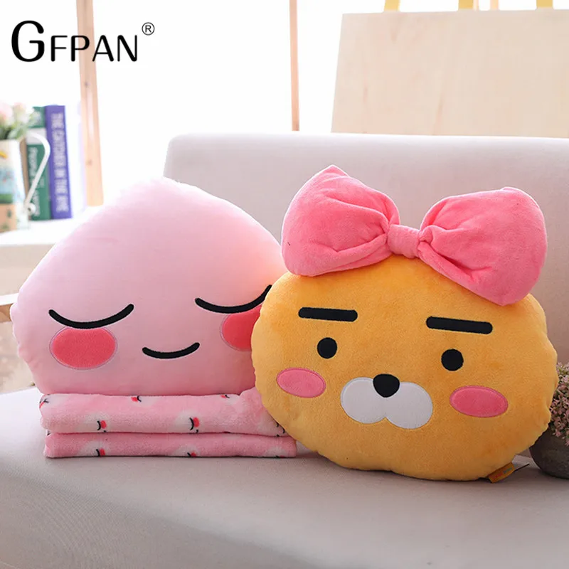 

1pc 35cm Kakao Friend & Blanket Stuffed&plush Toy Soft frodo Ryan tube apeach nap Pillow For Kids Best Gift Home Decro