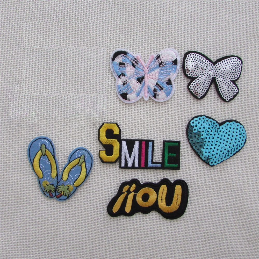 

1pcs sell high quality mixture sell hot melt adhesive applique embroidery patches stripes DIY clothing accessory C2362-C2374