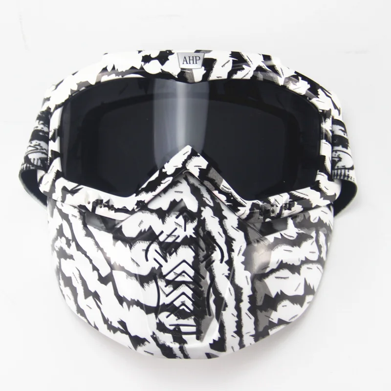 AHP Прохладный Ретро Винтаж мотоциклетный шлем маска Съемные очки стекло и рот фильтр идеально подходит для заездов половина шлем