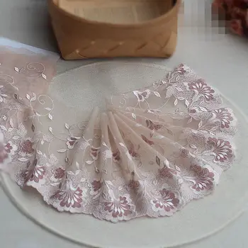 

2yards/lot 7.49 Inches Wide Embroidered Tulle Lace trim mesh lace trim~2~lovely~High Quality