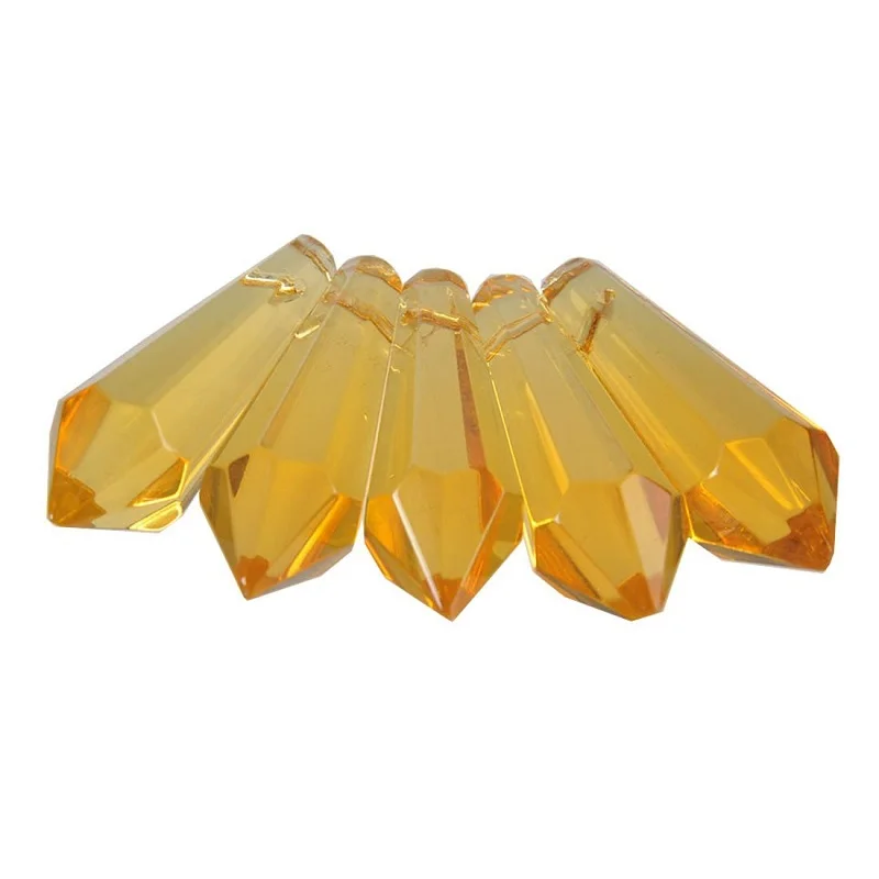 38MM Yellow Crystal Pendants Crystal Prisms Glass Drops for Chandeliers Lustre Chandelier Crystal Free Shipping