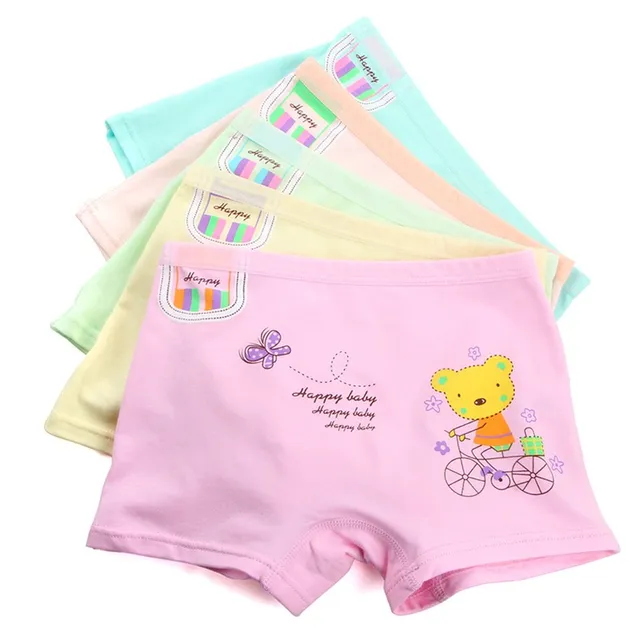 5PCS/LOT Girls Baby Adorable Cartoon Boxer Short Baby Modal Cotton Soft Ventilate Underwear Underpant