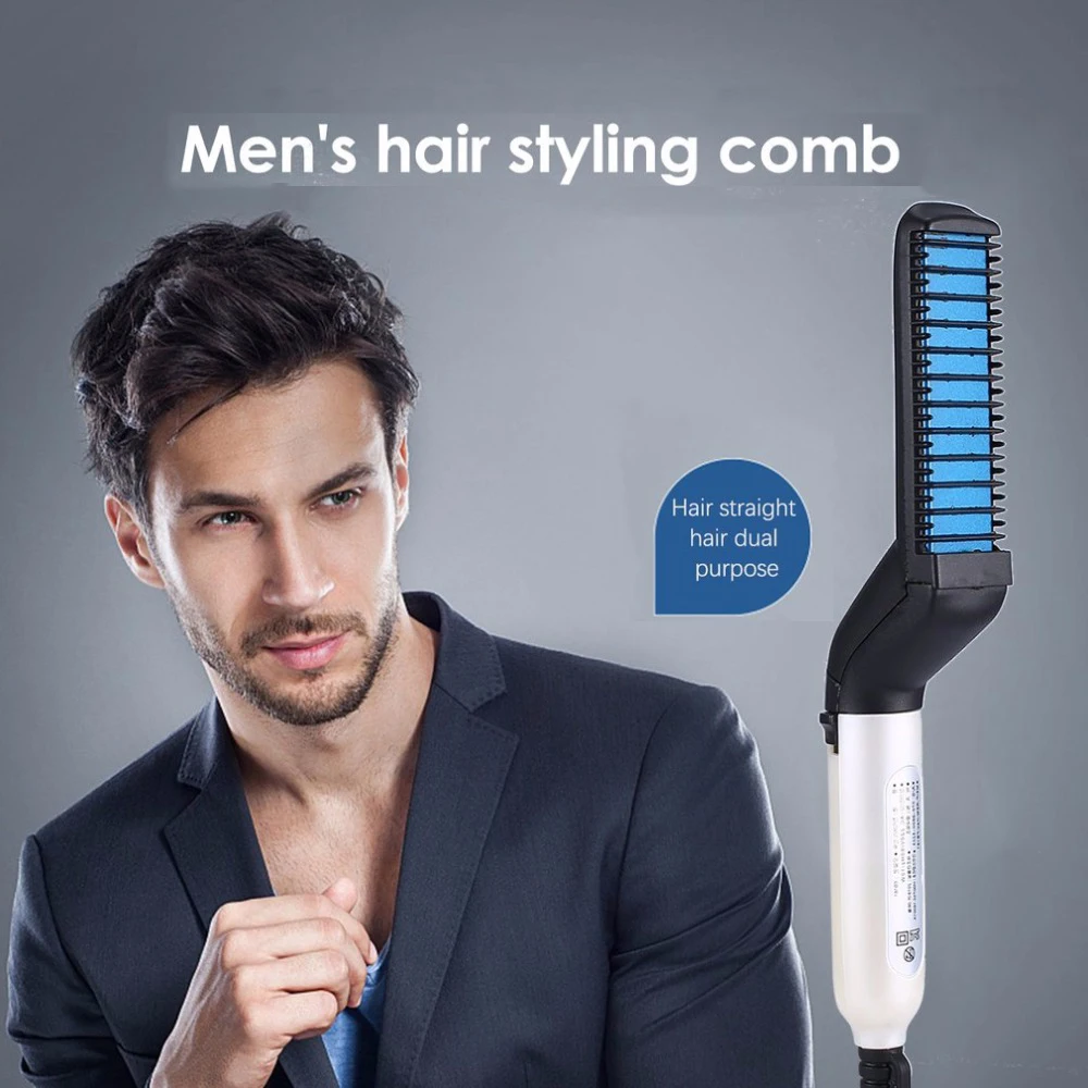 

Men Quick Beard Straightener Styler Comb Beard Straightener Multifunctional Hair Curling Curler Show Cap Tool Beard Straightener