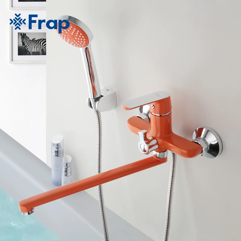 Billig Frap 1 set 350mm Outlet rohr Bad dusche wasserhahn Messing körper oberfläche Spray malerei Grün dusche kopf F2231 F2232 f2233