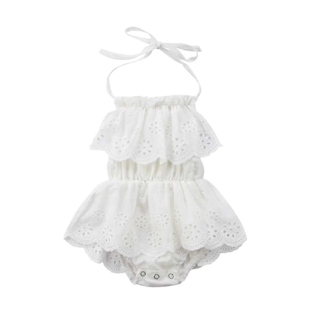 Одежда для малышей 0-24 месяцев; хлопковый комбинезон для новорожденных девочек; кружевной пляжный костюм; летняя одежда; meisjes jurk