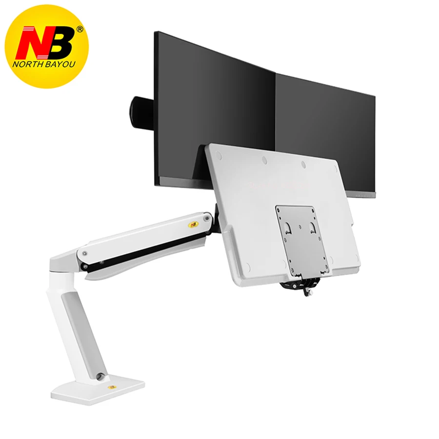  NB FC40-2A Ergonomic Computer Sit Stand Workstation 22-27 inch Dual Screen Monitor Mount Bracket wi