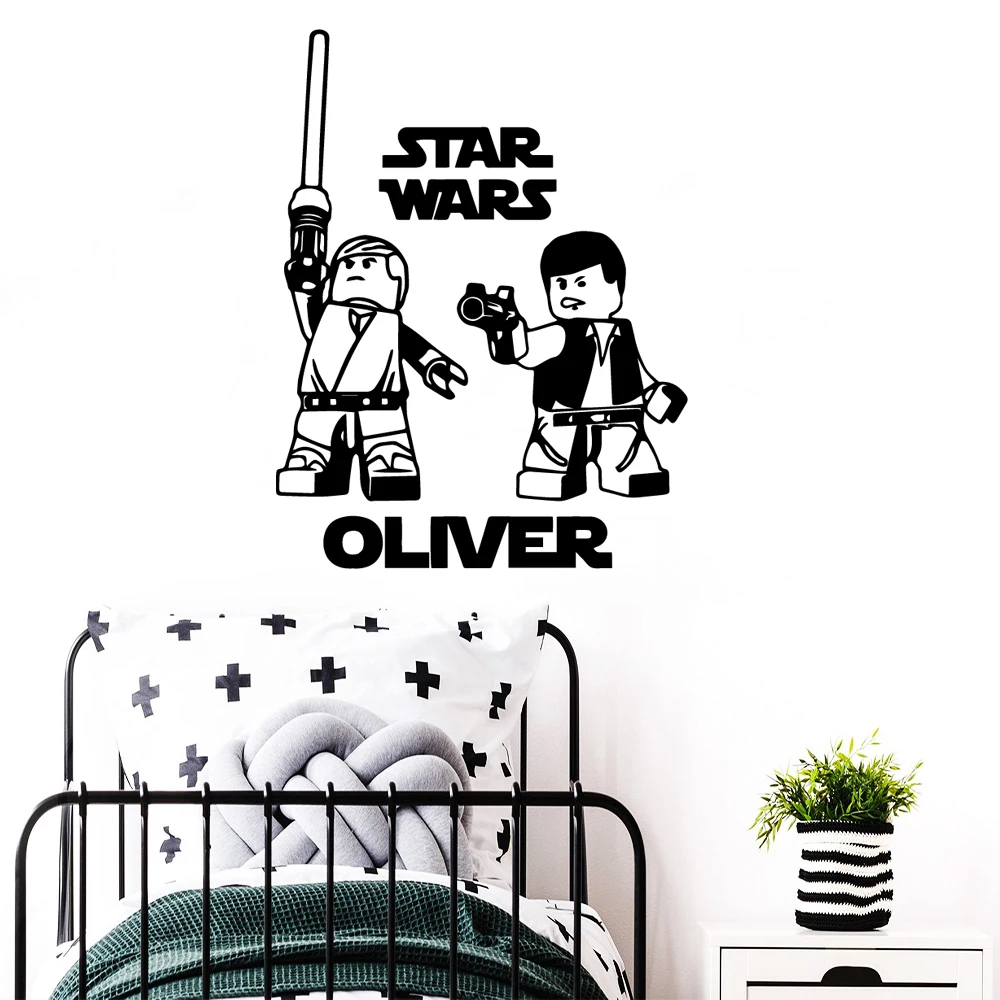 

Custom Name Lego Star Wars Wall Stickers Mural Art Decor For Nursery Kids Room Decoration Decal Mural