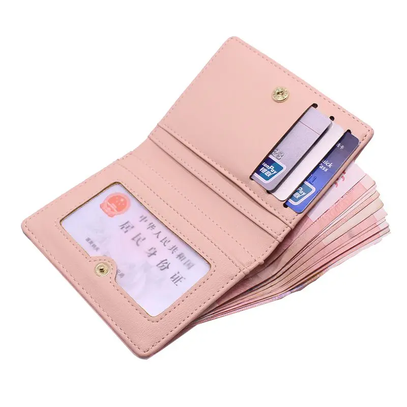 

Women PU Leather High Quality Small Wallet Fashion Short Zipper Coin Pocket Purse Multi-Function Female Clutch Money Bags Top