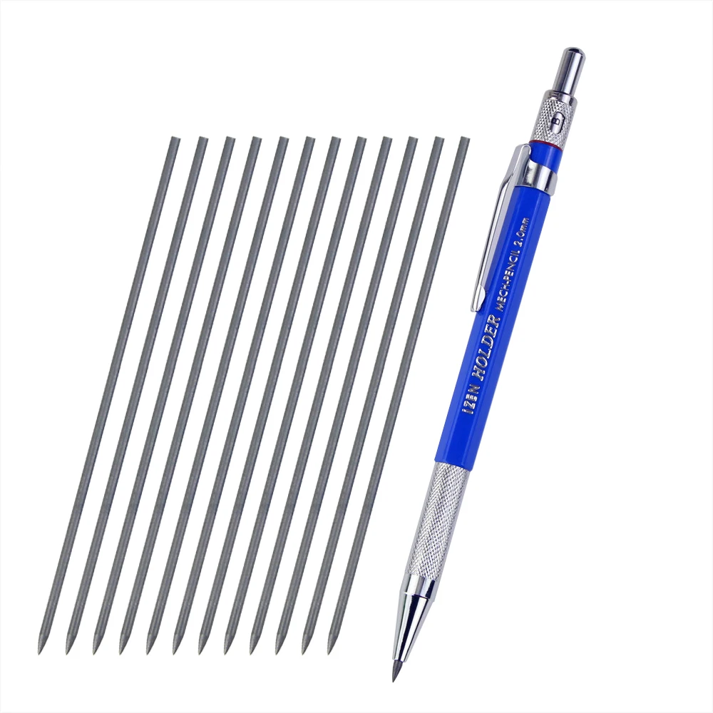 Holder Automatic pencil 2.0mm black pencils leads box Metal Clip Grip