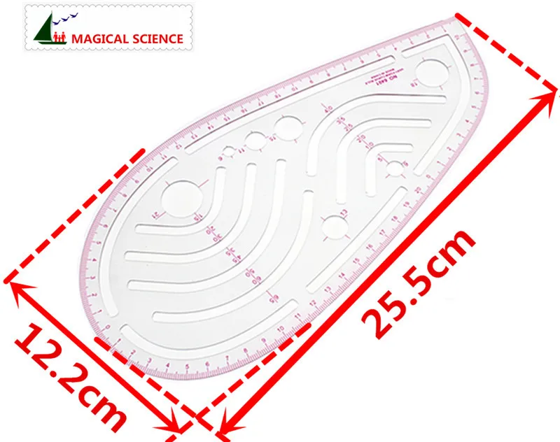 Различная форма кривая линейка 24 см прозрачная одежда универсальная линейка с уровнем пэчворк резка многофункциональные швейные линейки