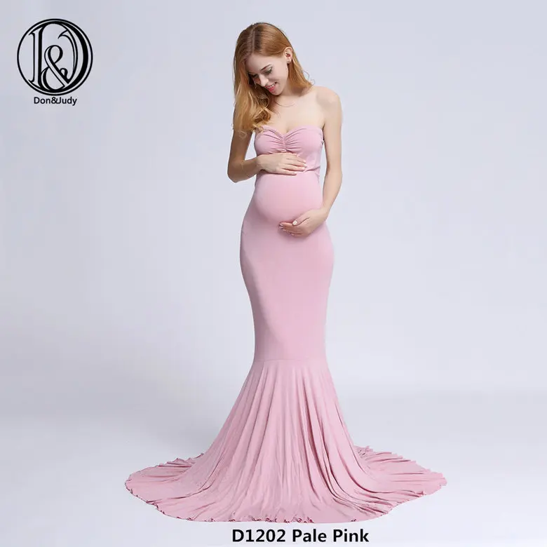 D& J/Хлопковое платье для беременных; длинное платье для беременных; платья для беременных; Одежда для беременных женщин; наряд для фотосессии; подарок на день рождения ребенка - Цвет: D1202 Pale Pink
