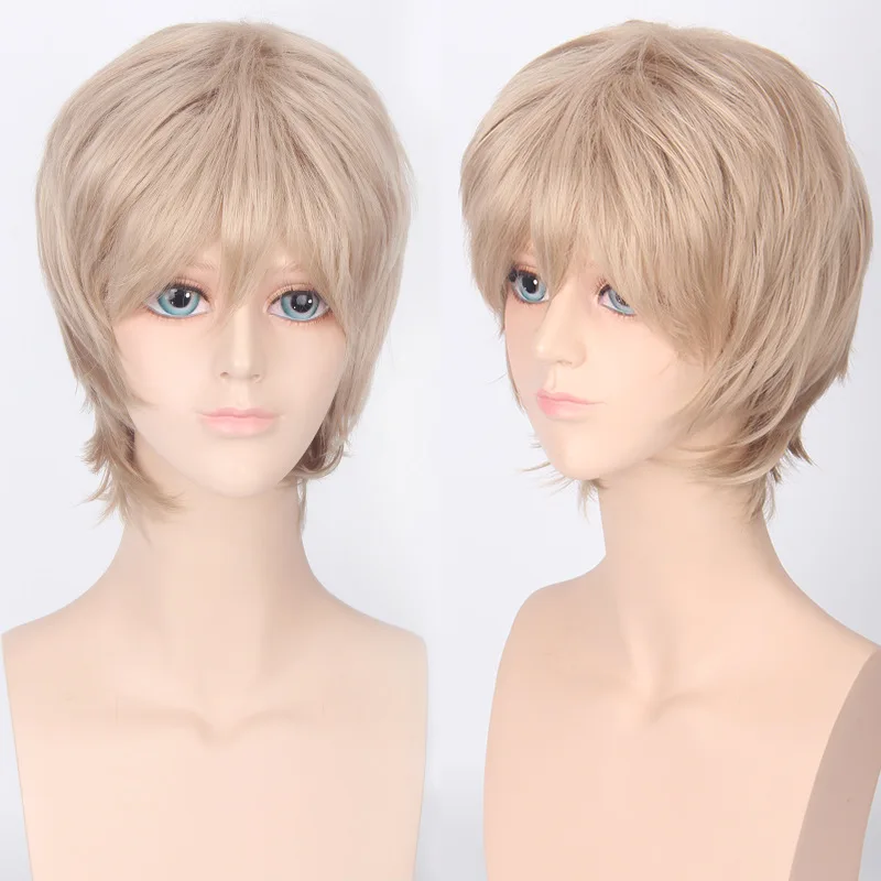 Coshome Naruto One Piece Fairy Tail Bleach Yato Cosplay Short Wig For Men Women Black Brown Yellow Red Blue Wigs (21)