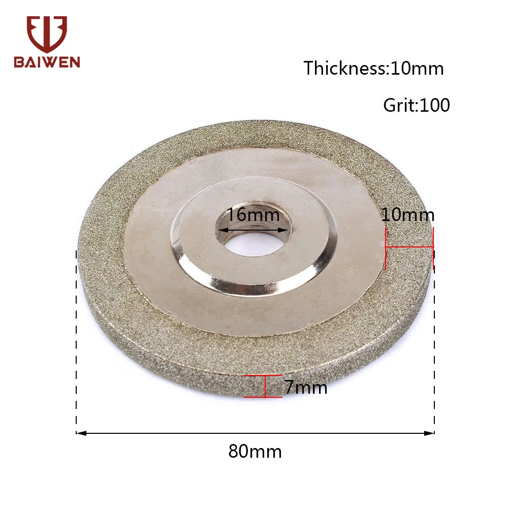 3/4/5/6 дюймов Гальванизированный плоский алмазный шлифовальный 60 мм-150 мм металлического размалывания производство Китай станок для заточки Аксессуары 100/150/180 - Наружный диаметр: 78x16x10x7