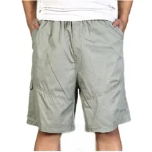 Новые мужские рабочие шорты летние плюс размер 6XL хлопок эластичная талия Свободные армейские зеленые мужские карго шорты для мужчин повседневные короткие брюки