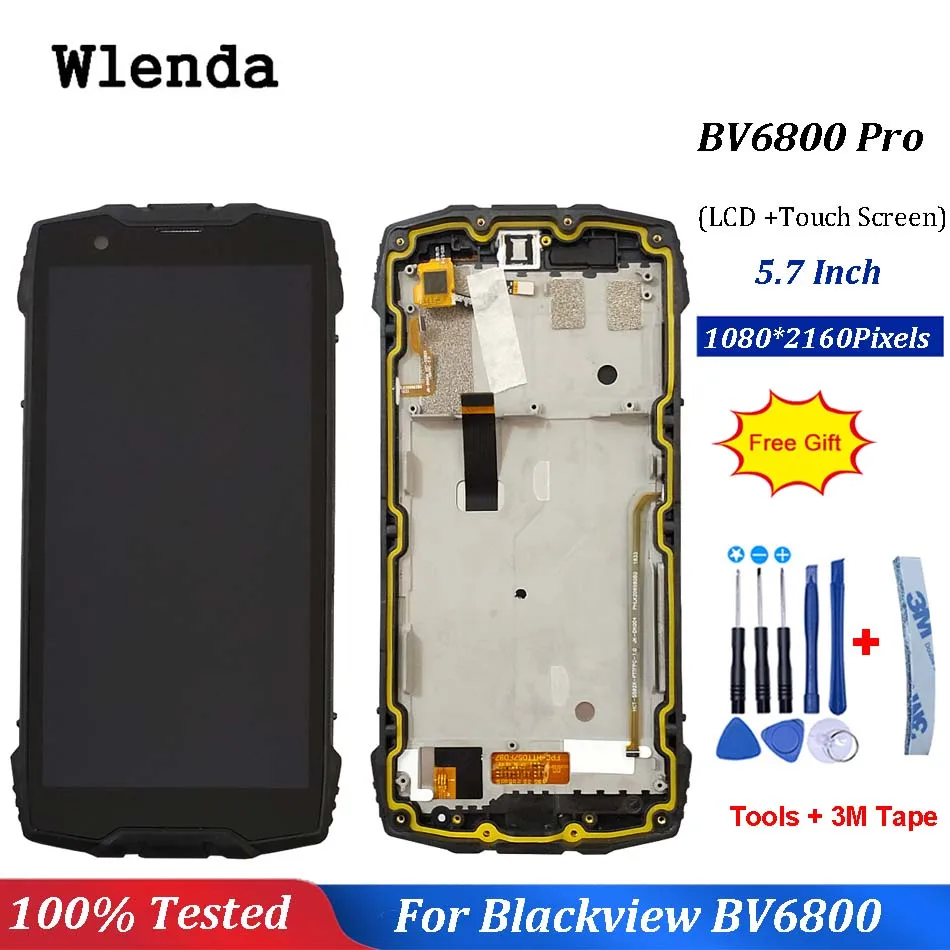 

For Blackview BV6800 Pro LCD Display And Touch Screen With Frame 100% Tested Black With Tools Digitizer Assembly
