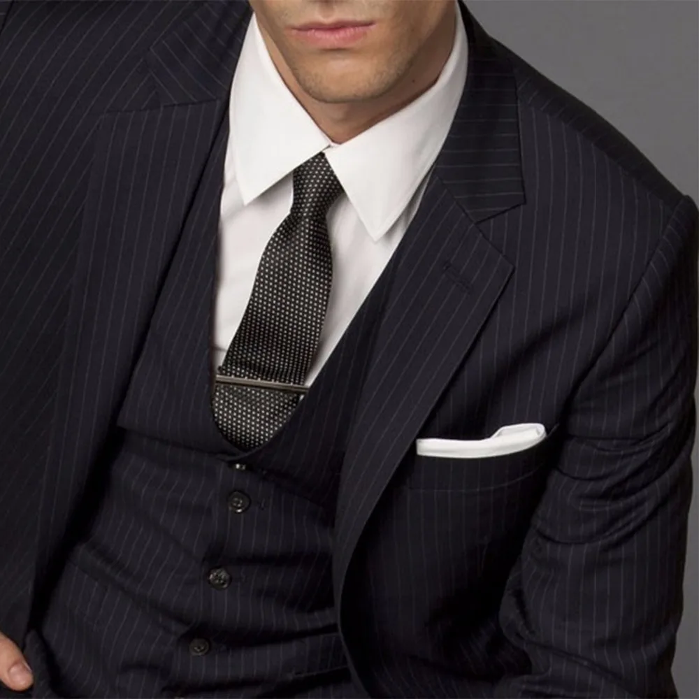 Custom Made to Measure grooms men suit,black men tuxedos,wedding men suit(Jacket+Pants+Vest+Tie)