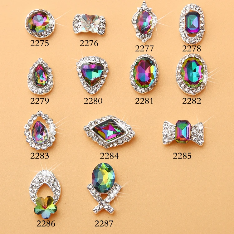 

100Pcs 14choices 11X9MM Tear Drop Style Silver Back Alloy Metal 3D Nail Art Crafts Cellphone Jewelry Making Accessorie 2254-2274