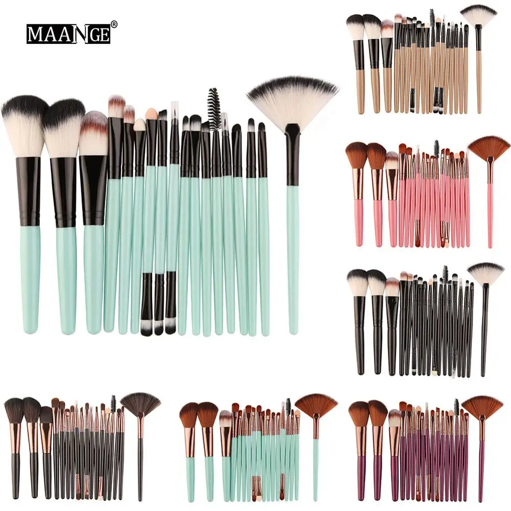 

MAANGE 18Pcs Makeup Brushes Set Eyebrow Eyeliner Foundation Make up Brush Soft Synthetic Hair Eyeshadow Concealer Makeup Tools