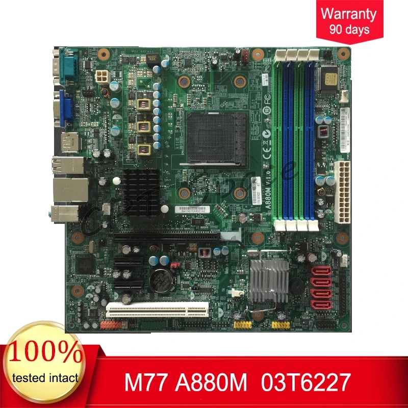 

03T6227 A880M Original For Lenovo M77 A880M desktop motherboard RS880PM-LM 03T6227 15-EA5-011000 AM3 DDR3