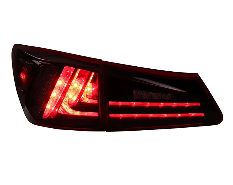 Задняя фара автомобиля для Lexus IS250 IS350 F светодиодный задние фонари 2006 2007 2008 2010 2012 Красного и черного цветов объектив с обратным