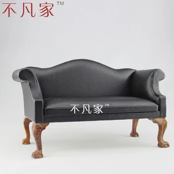 

Fine BJD 1:6 DOLL miniature Furniture special offer Grand black leather Loveseat