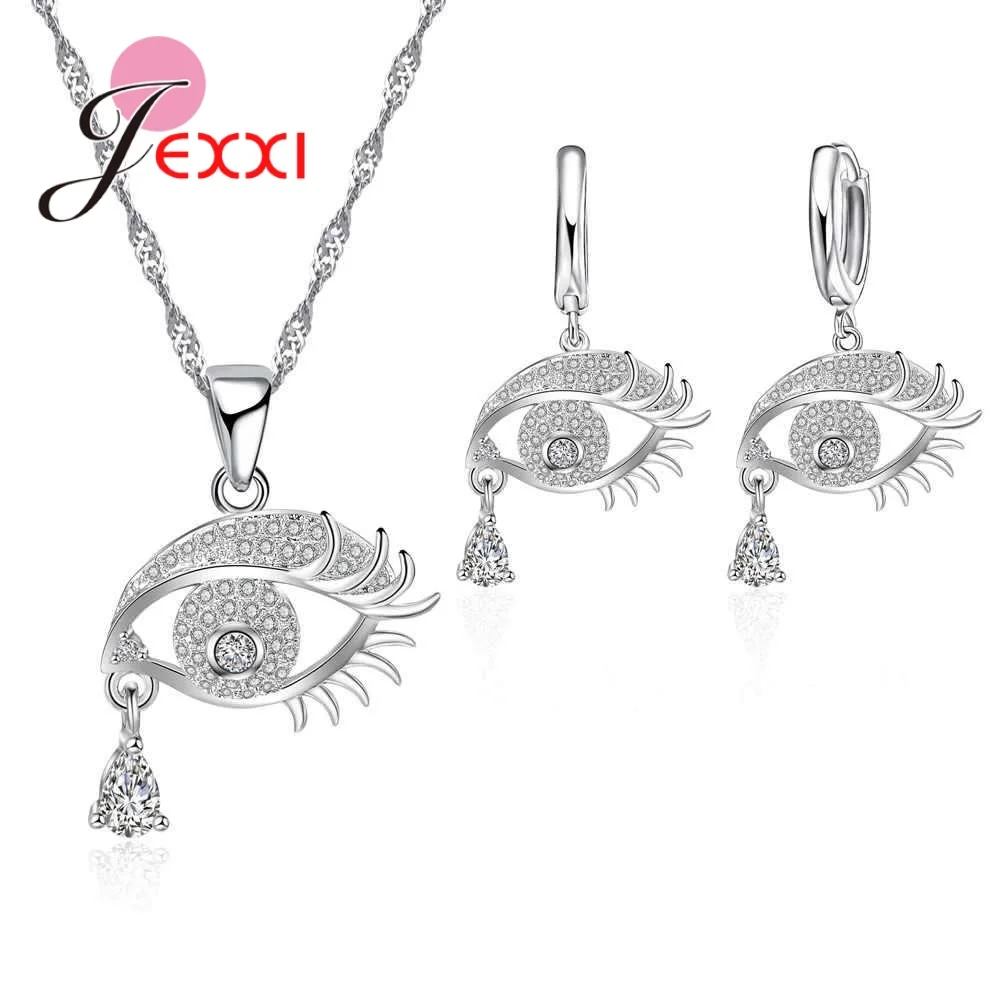 New Design Clear Crystal African Jewelry Set for Bride Teardrop Rhinestone Choker Necklace Earrings Sets Wedding | Украшения и