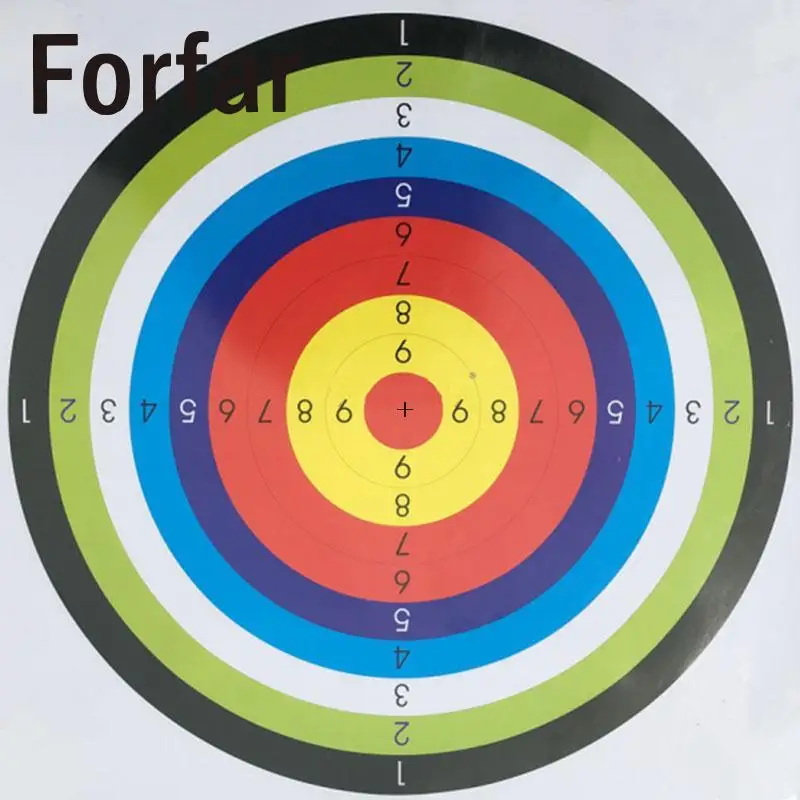 

Forfar 10 Pcs Archery Target Paper Full Ring Bow Archery Accessory Shooting Target Paper Bow Hunting Kit archery practice