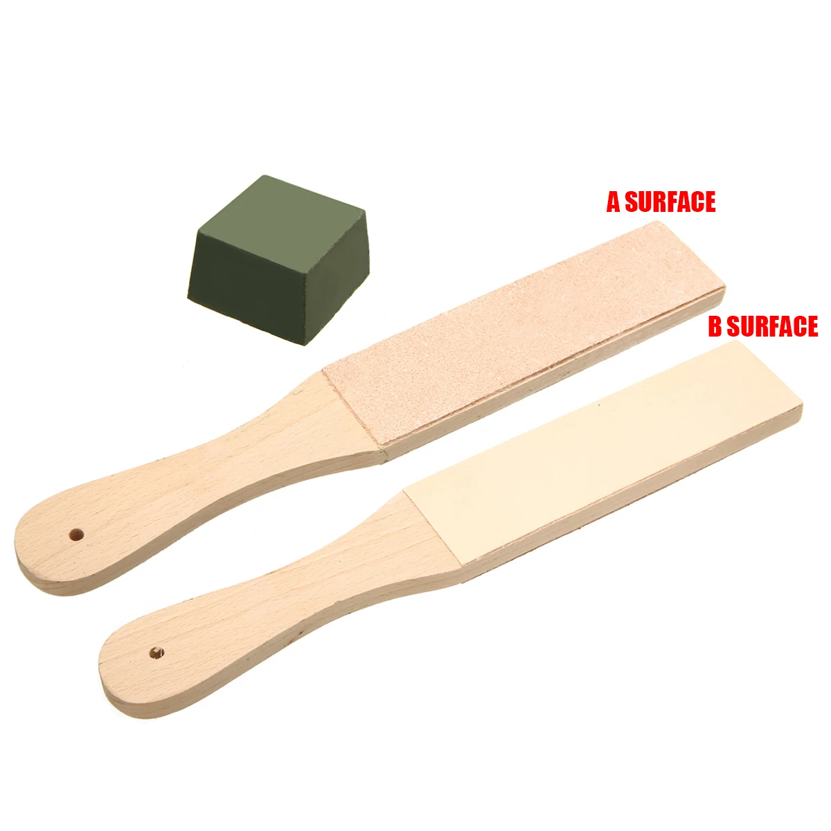 New Dual Sided Leather Blades Strop Cutter Razor Sharpener Polishing Board Sharpen Leathercraft Tools Polishing Compounds Set