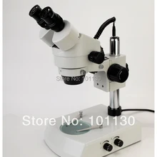 7X-45X Профессиональный бинокулярный зум стерео микроскоп с верхней и нижней подсветкой