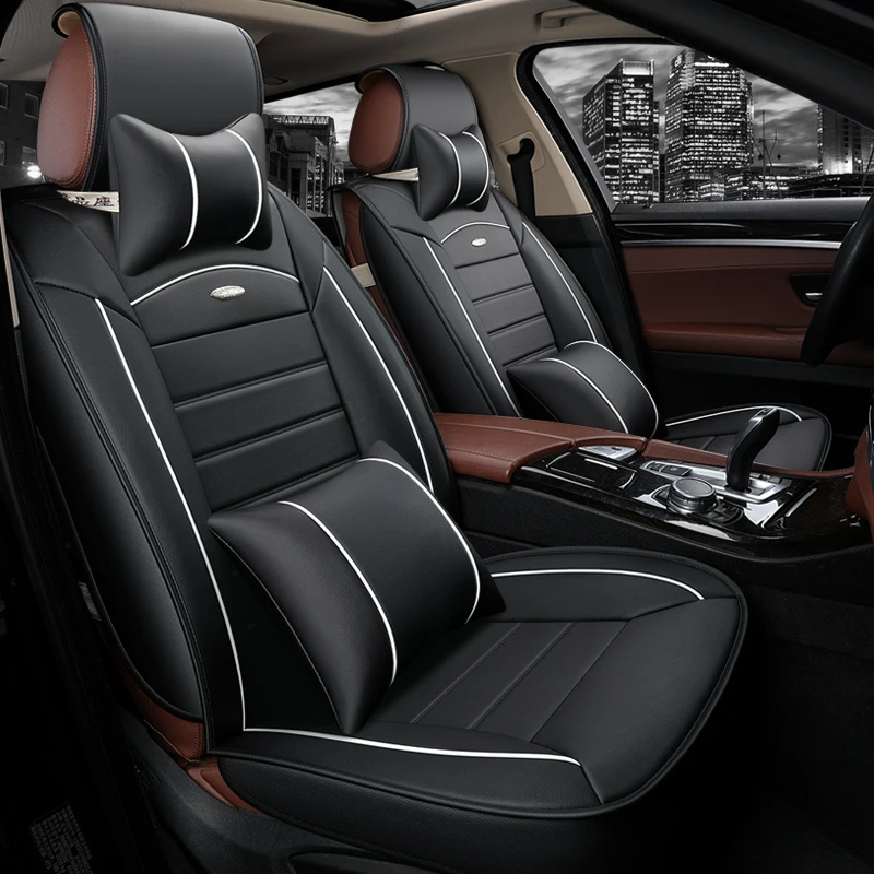 

WLMWL Universal Leather Car seat cover for Hyundai all models elantra terracan accent azera lantra tucson iX25 i30 iX35