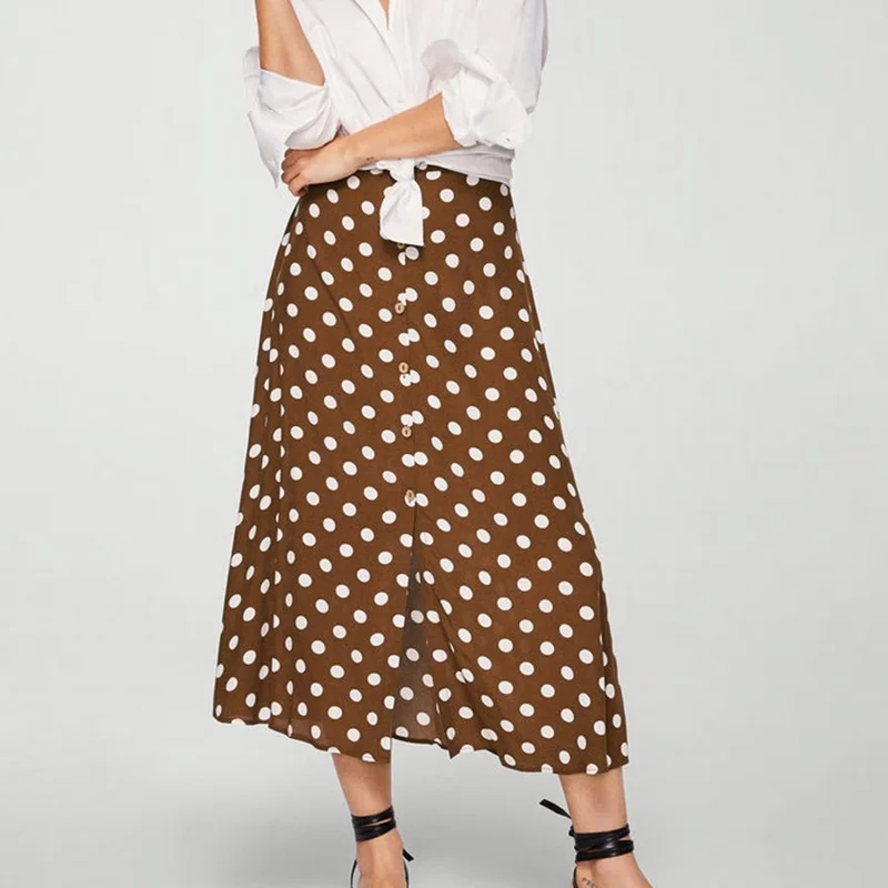 

2019 New Arrival Lady Casual Dot Skirt Female Spring Summer A Line Fashion Skirts S9872