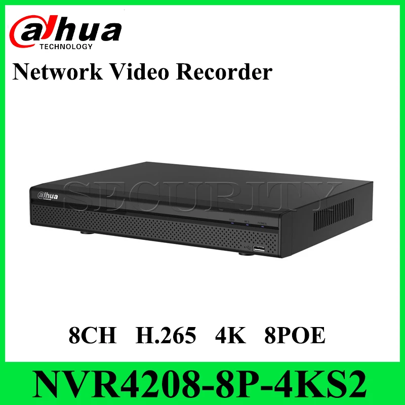 

Dahua Original NVR4208-8P-4KS2 with Logo 8CH 1U 8POE 4K H.265 Lite Network Video Recorder With 2SATA Replace NVR4108-8P-4KS2