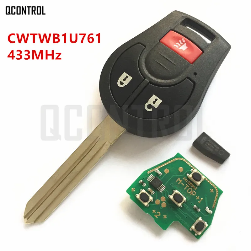 

QCONTROL Car Remote Key DIY for NISSAN FCC ID CWTWB1U761 Qashqai Sunny Sylphy Tiida X-Trail 433MHz Keyless Entry