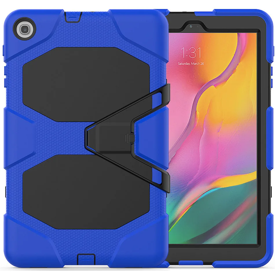 For Samsung Galaxy Tab A 10.1 T510 T515 SM-T510 Tablet Shockproof Hard case Military Heavy Duty Silicone Rugged Stand Cover