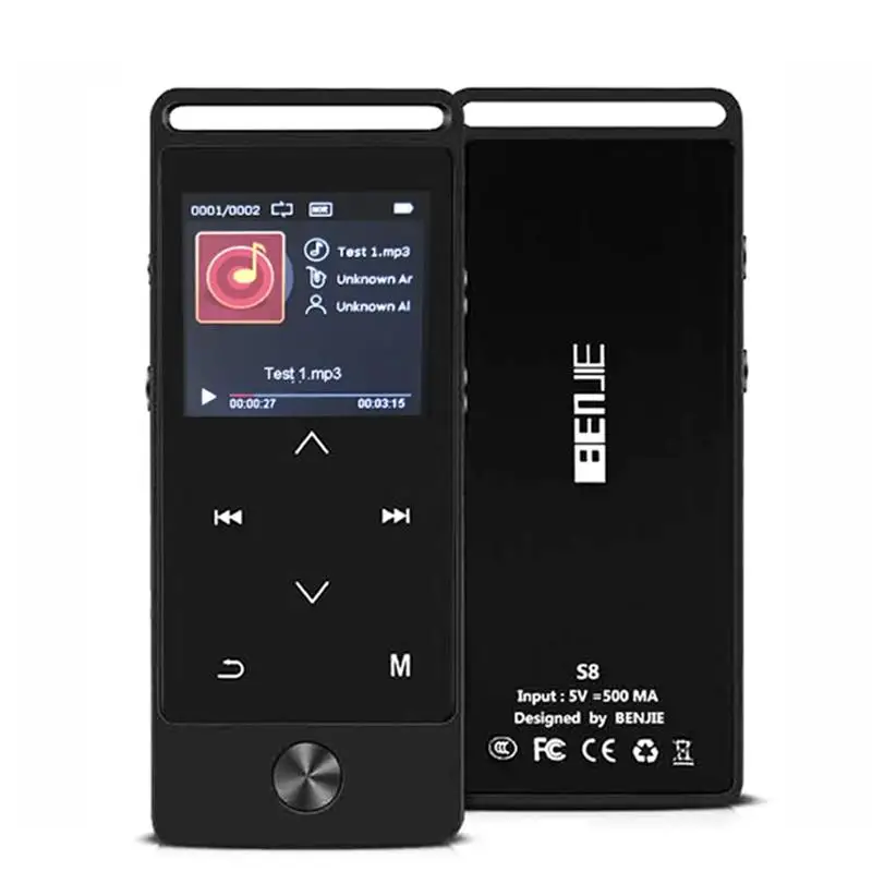 Новейшая версия, MP3 плеер с сенсорной кнопкой, 8 ГБ, BENJIE, S5B/S8, высокое качество, музыкальный плеер с FM