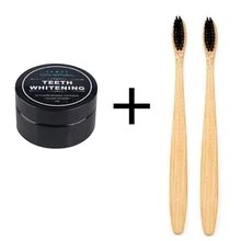 Древесный уголь для отбеливаяни зубов порошок 30 г натуральный активированный средство для отбеливания зубов на основе активированного угля зубов с бамбуковая зубная щетка из древесного угля