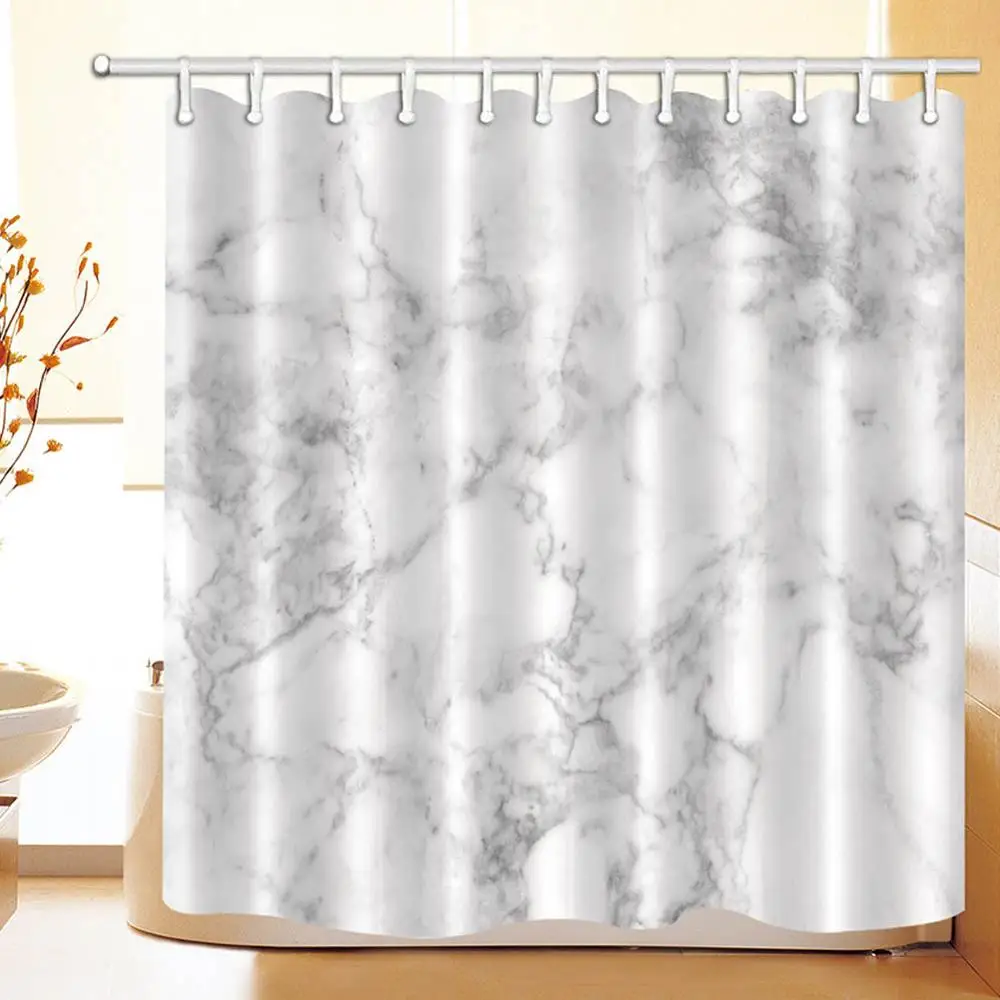 Нордическая мраморная текстура занавески для душа абстрактные трещины полосы с ковриком Ванная комната Водонепроницаемый полиэстер ткань для ванной Декор - Цвет: Only CURTAIN-2585