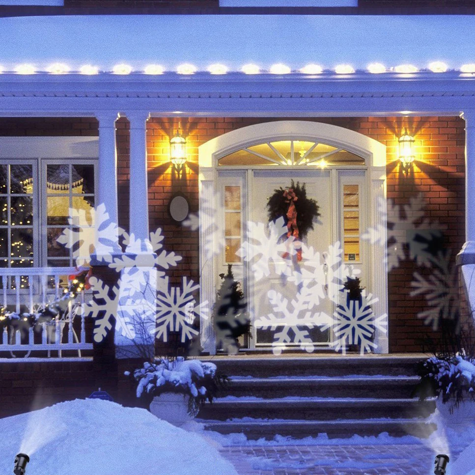 

Waterproof Moving Snow Laser Projector Lamp Snowflake LED New Year Party/Christmas Projector lights Outdoor Garden Lamp