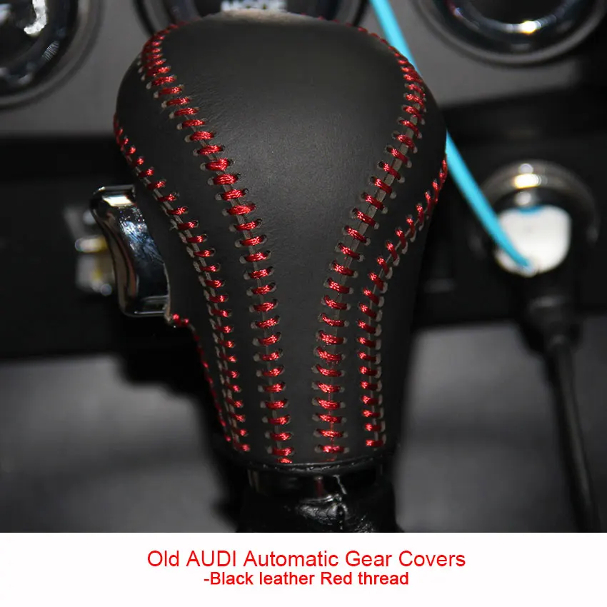Автомобильный чехол PONSNY для Audi A3, A4, A5, A8, Q5, Q7, 2009-2011, автоматическая коробка передач из натуральной кожи, Стильный чехол для автомобиля - Название цвета: Red line