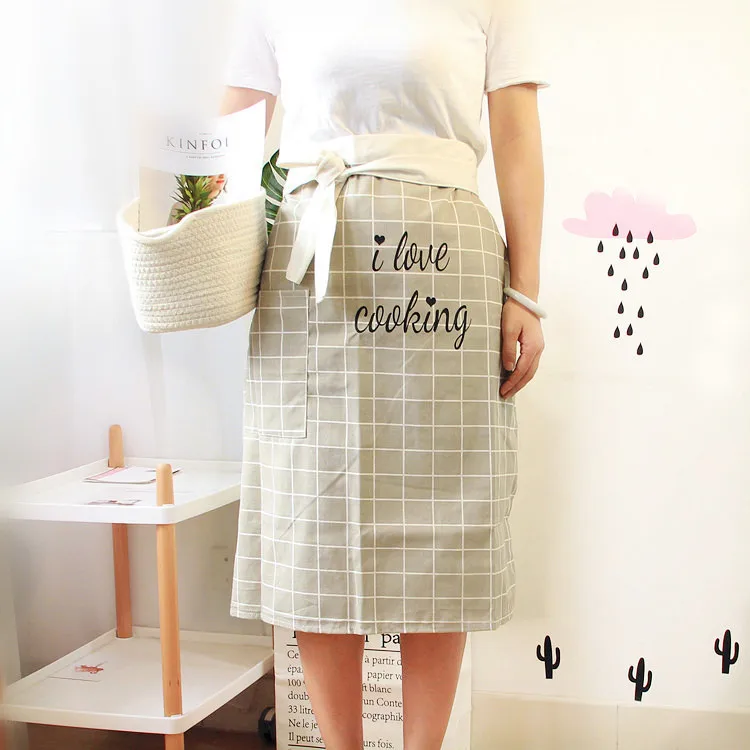 1 шт. 75*85 см пледы шаблон хлопок белье фартук женские взрослые нагрудники для дома приготовления пищи выпечки чистящие фартуки кухонные аксессуары 46111 - Цвет: G