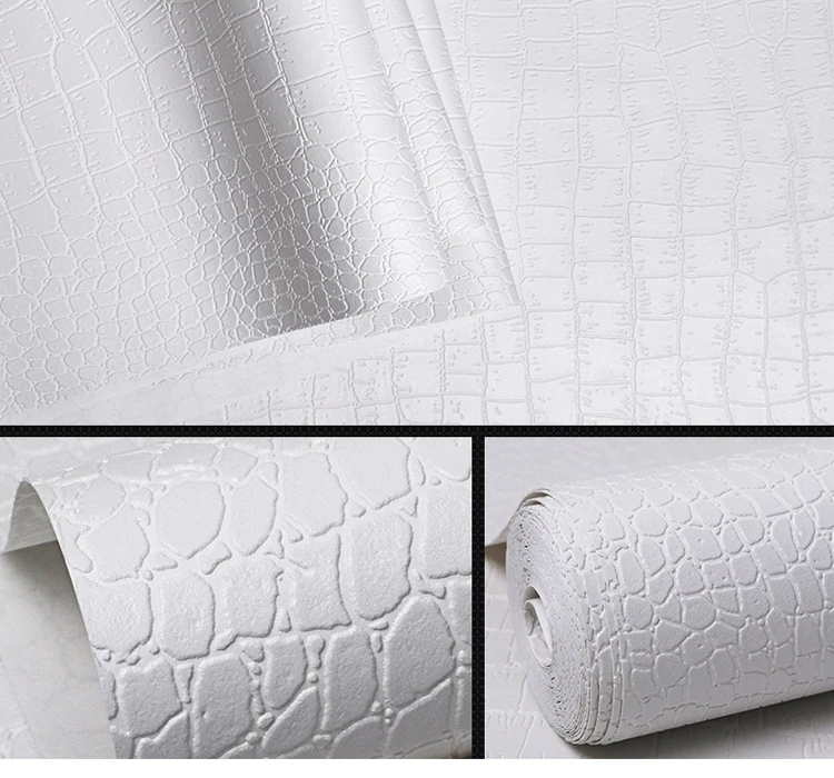 Современный papel де parede Модный современный дизайн тисненая настенная бумага в рулоне для стен искусственная крокодиловая кожа Белая настенная бумага