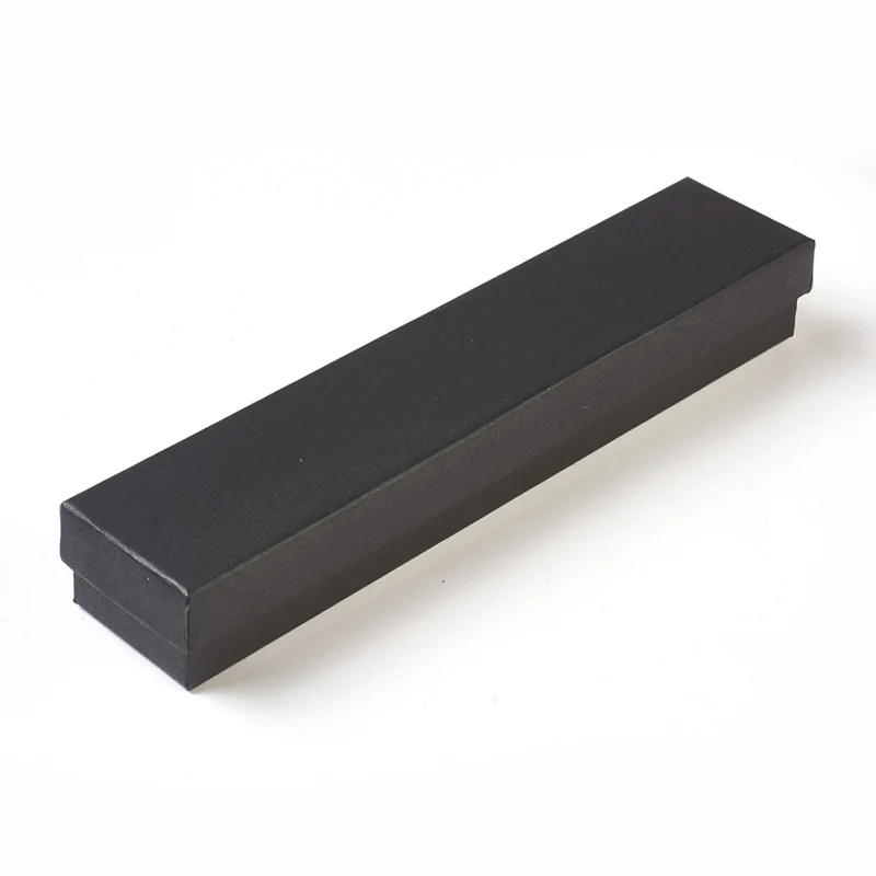 Comprar 24 unids lote 21x4,5x3,1 cm joyería de cartón de papel lleva REGALOS CAJAS de almacenamiento de exhibición Negro Blanco marrón caja de collar rectángulo