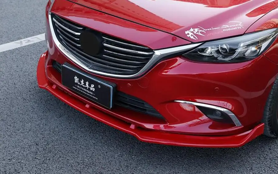 

ABS Car Front Bumper Lip Spoiler Diffuser Cover For MAZDA 6 ATENZA M6 2014 2015 2016 2017 2018 BY EMS