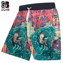 OGKB мужские, 3d принт, креативные, забавные, большие размеры, повседневные, летние, пляжные шорты, инопланетянин, яд, язык, черные, 6xl