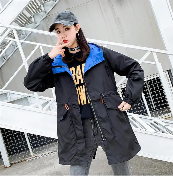 2019 новые весенние Цвет одинаковая ветровка женские свободные BF Harajuku стильная куртка; сезон весна-осень; студенческий Повседневное верхняя