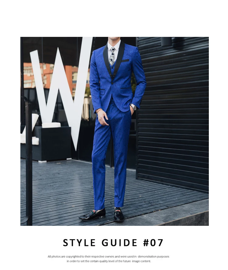 3 шт. королевский синий мужской смокинг костюм для курения Homme Mariage Traje Novio костюм Homme Sur Mesure Heren Kostuums костюм Homme