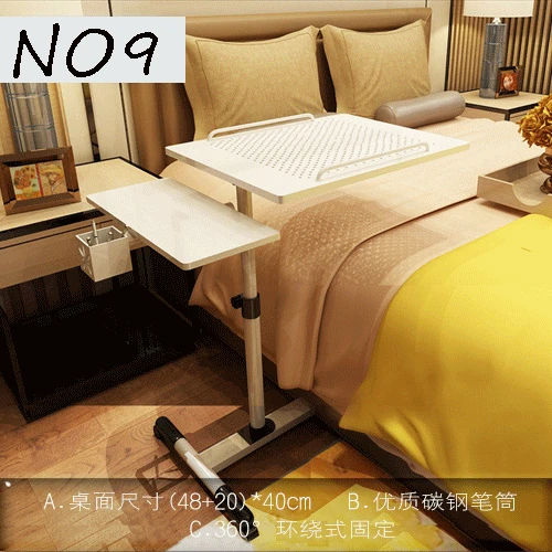 Регулируемый по высоте стол на колесиках, стол для ноутбука, подставка для ноутбука, наклонный настольный стол для дивана/кровати, столик для больниц - Цвет: Army Green