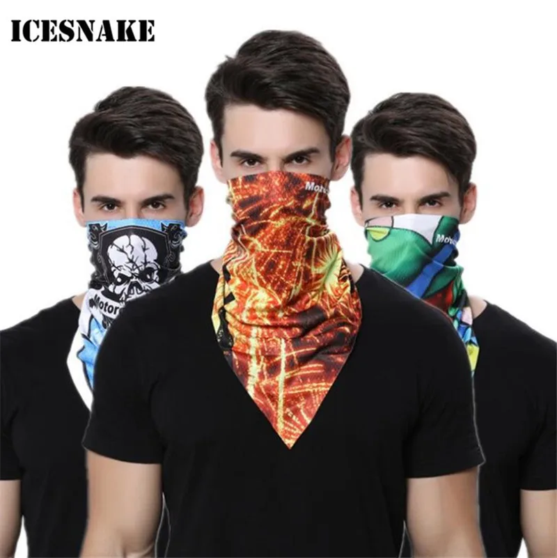 ICESNAKE Motorcycle Triangle Headband Motorcycle Face Mask Fashion Men