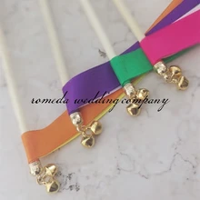 Стиль L 50 шт/партия новейшие индивидуальные ленты Свадебные аксессуары с 2 колокольчиками