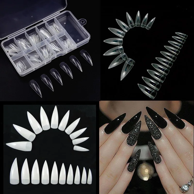 

100pcs False Nail Tips with 10 Sizes Nail Tips French Style Acrylic False Nails ABS Tips Artificial Natural White Nail Art Tips